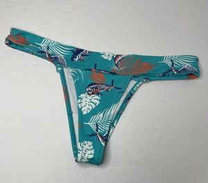 Scales Women's Medium Blue Cheeky Swim Bottoms Mahi Marlin Tropical Slam